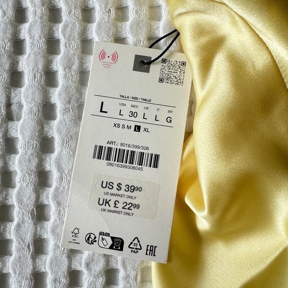 ZARA Satin Effect Halter Top – Light Yellow – Size L – NWT New With Tags 💛 - Picture 11 of 12